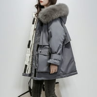 Djevojke kaput modne gorske odjeće duge pamučne jakne džepove subjerskog kaputa sa kapuljačom