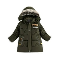 Toddler Baby Boys Slatka moda Solidna boja Zimska kapuljača Držite topla pamučna odjeća debeli kaput