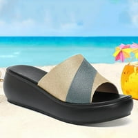 Knqrhpse papuče za žene Riblje usta cipele modni klinovi sandale srednje pete Flip-Flop ljetne sandale