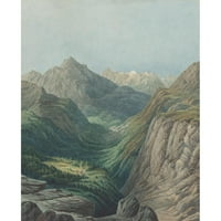 Rodolphe Leon Berthoud Black Moderni uokvireni muzej umjetnički print pod nazivom - Alpska dolina