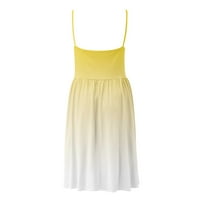Ljetna haljina za žene tiskane casual s rukava s rukavima bez rukava s rukavima od bez rukava žuti l