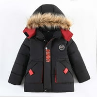 DXHMONEYH zimski kaputi za djecu za dječje dječake Lagana jakna s kapuljačom debela topla sredina podstavljena
