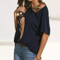 Žene Ležerne prilike za ispis s ramena šupljine bluze pamučna majica