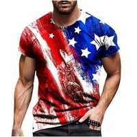 Clearice Muške košulje 4. srpnja Američki majica kratkih rukava majica kratkih rukava vino 3xl