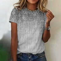 Fnohy ženska majica Clerance casual majica kratkih rukava, majica s kratkim rukavima bluza okrugli vrat