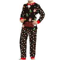 Božićno štampano slovo Top + rešetke za hlače Xmas Porodična odjeća pidžama