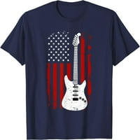 Guitar američki američki zastava za zastavu Music Player Električni gitarist Poklon majica