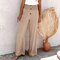 AirPow hlače za žene Trendy plus ženske ležerne čvrste hlače Udobne elastične visokog struka Casual