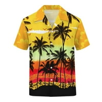 Havajska muška majica Ljetni modni kratki rukav Top 3D kokosovo drvo Polo ovratnik modna prevelika majica