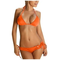 Bazyrey Push Up Bras za žene Udobne podstavljene podloge BRA Split Bikini plivanja seksi erotski donje rublje Jednostavno na lagano obloženoj grudnjaci narandžasti, XL