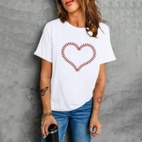 Ženski ljetni casual okrugli vrat kratkih rukava Zabavne tinte T-majice vrhovi s