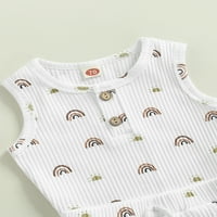 Toddler Baby Boy Girl Outfits Ljetne kratke hlače Postavite sunce Print kratkih rukava Majica i kratke