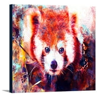 Crvena panda - živopisna akvarela - umjetnička djela novinarskog linjeva