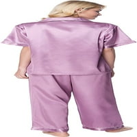 Lavenderi ženski kratki rukav Classtic Satin Pajama set