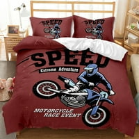 3D Racing Posteljina za motocikl Komfornični set Twin Full Queen King size Motocross biciklistički krevet