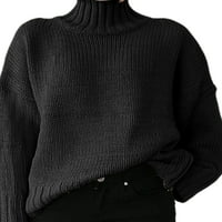 Cindysus dame džemper kornjača vrpca vrhova pulover pulover na papiru koktel zimski topli pleteni džemperi