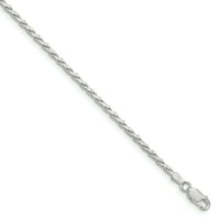 Prekrasan sirnji srebrni lanac u obliku konopa