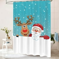 Tkanina božićna tuš zavjesa - Seoska kuća Božićne božićne čarape za tuširanje Zima Holiday Božićno kupatilo
