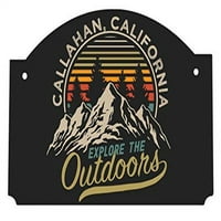 Callahan California Suvenir Veliki na otvorenom 9x drveni znak sa nizom