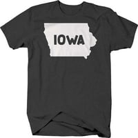 Iowa Državna karta USA home Hometown Fleece Thirt za muškarce 2xl tamno siva
