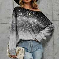 Tunički vrhovi dugih rukava za žene Ležerne prilike, Ležerni pulover Kontrastni gradijentni majica s