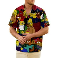 Simpson tipka za ispis niz majicu kratkih rukava, majica muške novitete Havajska majica majica kratki