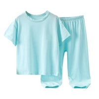 Djevojke toddlera Outfits Solid Boja kratkih rukava Proljeće Ljeto Trendy Top hlače postavlja dječju