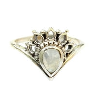 Sterling srebrni prsten za žene i djevojke, prirodni mjesec prsten dragulja jedinstvenog ručno izrađenog