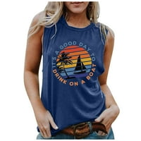 Bvanrty Ženski zalazak sunca Grafički rezervoar Clearence Comfy bluza Beach Trendy Scoop CAMISOLE modne
