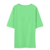 Ženska ljetna casual labava sv. Patrick's Dnevna majica okrugli vrat pulover kratkih rukava zelena s