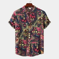 HHEI_K Ljeto Novi kratki rukav plus veličine Muške majice od labavih lapela Havajske košulje za muškarce