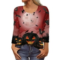 Bluze za žene s dugim rukavima za Halloween uzorak Ispis grafičkih majica bluze casual plus veličine