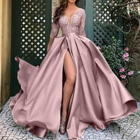 Ženska modna velika ljuljačka seksi duga haljina za večernje haljina, ružičasta, xxxxl
