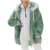 Plišane jakne za žene zimski debljini puffer pahuljivi kaput dugih rukava Kardiganski džepovi zatvarač