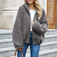 Ženski putni džemper sa kapuljačom Soild Boja dugih rukava sa hatcomfy labavim kaputom sa dugim rukavima