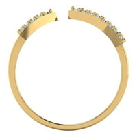 0. CT sjajan okrugli rez Clear Simulirani dijamant 18k žuti zlatni prsten sa 4.5