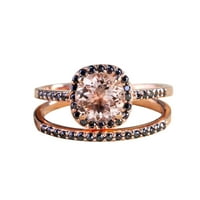 1. Carat breskva ružičasta real morganitni angažman mladenkin vjenčani prsten sjedenje srebrna sa pozlaćenjem od 18k