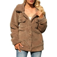 Zimski kaputi za žensku jaknu dugih rukava s dugim rukavima Otvorene prednje reverske odjeće plus kaputi