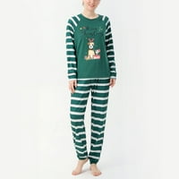 Porodična pidžama, Crewneck Modni casual slatka prugasta božićna noćna odjeća za zabavu za djecu Porodični