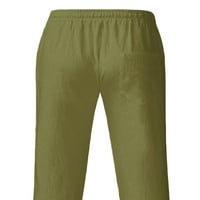 Seksi ples muški dno hlače za crtanje čvrste boje pantalone lagana salonjska vojska zelena m