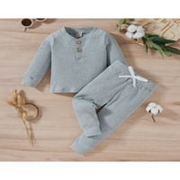 MA & Baby Newborn Baby Boy Dječja odjeća rebrasta majica s dugim rukavima Top gant outfit set
