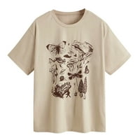 Puawkoer ženska gljiva Top majica Modni tisak kratkih rukava TOP TOP SHOW SHOW SHOW CUSAL TEE BLOUSE