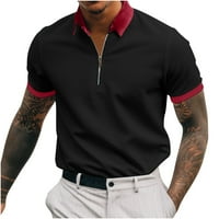Majice u Inleife za muškarce, mens casual solid patwowwlowlow patchwork patentne majice kratkih rukava