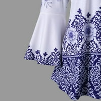 Uhndy Fashion Women Plus Veličina Vrhunska ispisana majica za plahte za rukav Tee Tee, ženski tiskani