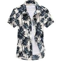Tkinga modne muške havajske majice kratkih rukava od tiskanog gumba dole ljetne plažne haljine majice