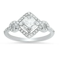 Sterling srebrni višestruki halo dijamant CZ prsten