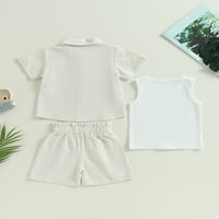 Dječja dječja djevojka ljetne odjeće postavljaju čvrste boje cisterne boje navratnikovske majice i kratke
