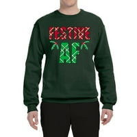 Divlji Bobby, svečani af božićni unisni posadak grafički grafički džemper, šumska zelena, mala