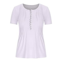 Auroural Womens majice Ženska modna casual okrugli vrat Pleased punog bluza
