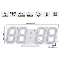 LED digitalni budilnik 3D mali zidni sat Dnooze zatamnjeno vrijeme datuma memorije Datum temperature
